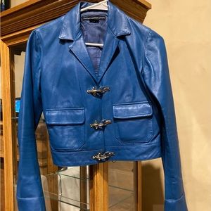 DODGER Blue Ralph Lauren Sport Leather Jacket